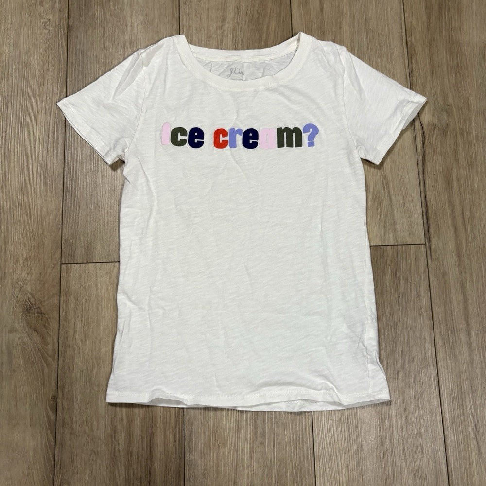 J. Crew Ice Cream T-Shirt Summer Vintage Retro‎ Classic Cotton Tee Women's XS